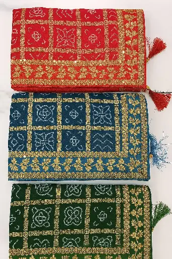 Heavy work design chunri saree